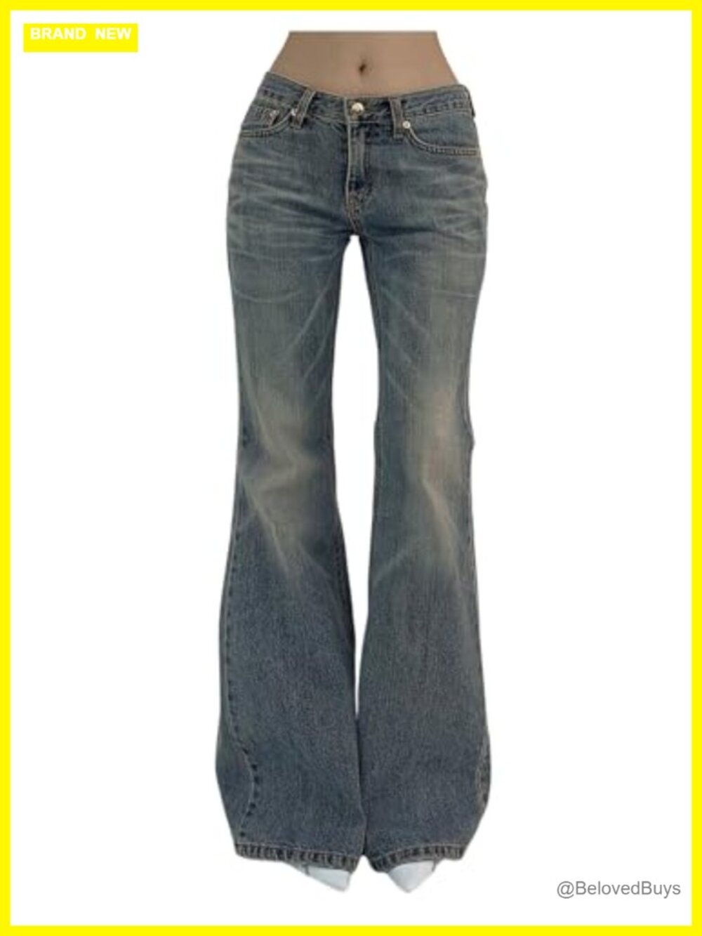 Low Rise Flare Leg Stretchy Denim Pants Y2k Bell Bottom Jeans Going Out